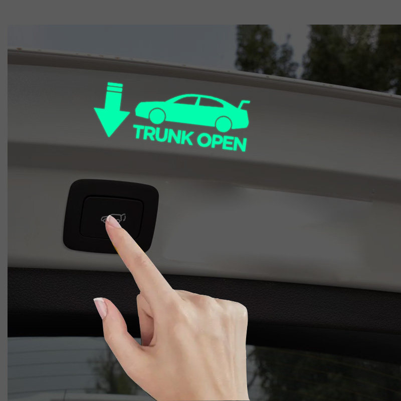 轻按后备箱开关提示贴后备箱由此开启车贴夜光防水防晒改装箭头贴