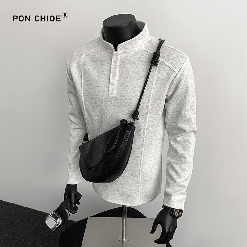 ponchioe重磅圆领宽松男士卫衣