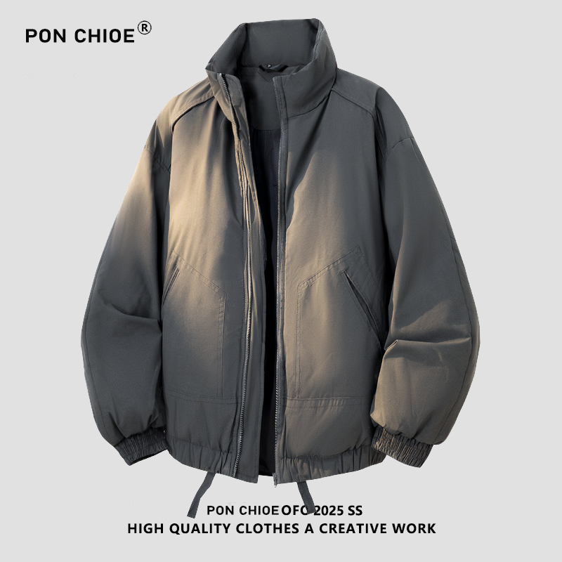 ponchioe美式立领工装棉服男款冬季新款加厚保暖棉衣防风夹克外套
