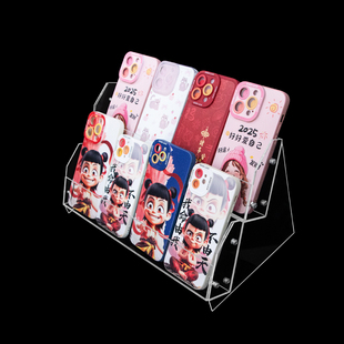 直播间手机壳手机平板钢化膜亚克力展示架大容量斜放多功能置物架