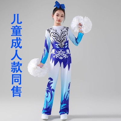 儿童健美操服装男女团体健身体操演出服成人啦啦队舞蹈竞技比赛服