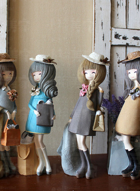 浣纱姑娘浪漫风女生送树脂装饰品