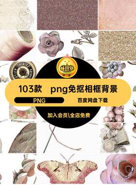 103款洛丽塔相框背景png账装饰抠影楼复古素材维多利亚照片