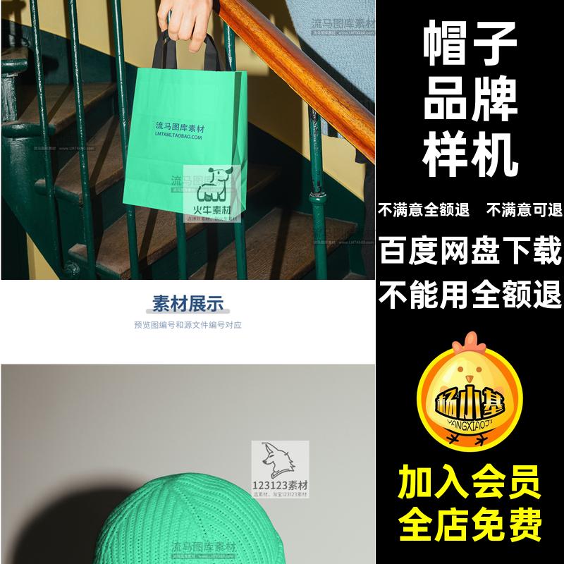 帽子小样机VI智能贴图PSD效果手提袋模板清新清新手提袋清新贴图
