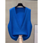 针织马甲外套女春秋2026新款 宽松洋气外穿时尚 欧货坎肩背心0128e