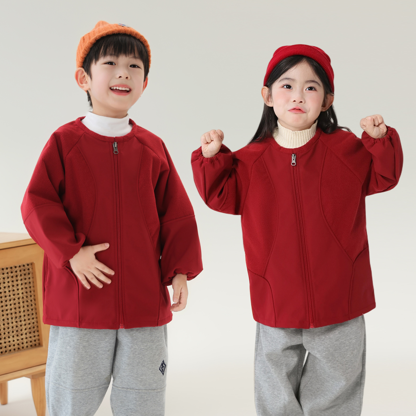 儿童罩衣防水摇粒绒拉链