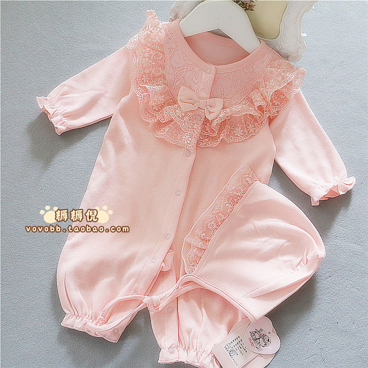 耨耨倪春秋冬婴儿百天公主连体衣