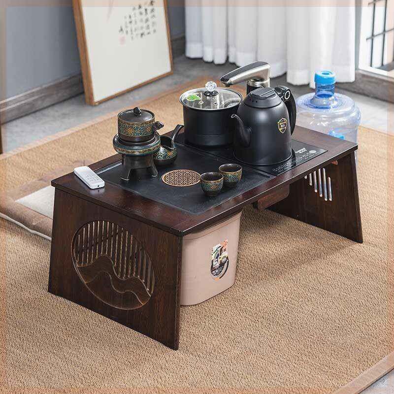 折叠飘窗榻榻米泡茶台小茶几坐地式功夫茶具盘套装烧水壶一体茶桌