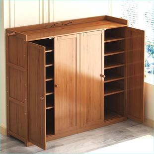 竹制鞋柜鞋架门口结实鞋柜多层防尘大容量鞋柜特价清仓家用经济型