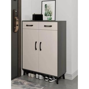 楼道鞋柜家用门口外防尘带抽屉80厘米长一米高100宽60灰色高级感