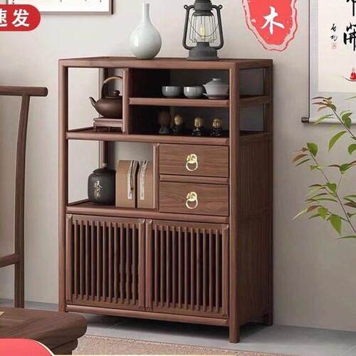 新中式实木茶叶柜餐柜多宝格置物收纳展示柜博古架书架