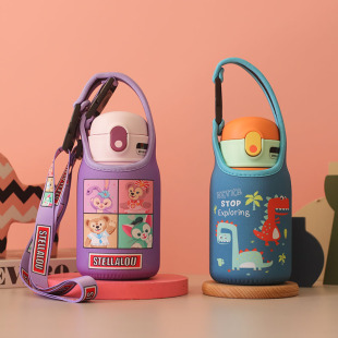 通用杯套适用于乐扣380ML儿童款 LOCK吸管杯保护套手提斜挎