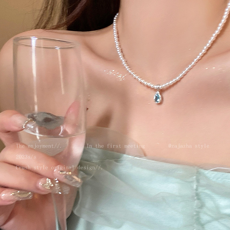 天使之泪~水滴珍珠锁骨链女轻奢小众设计气质颈链新款高级感项链