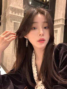 珍珠后挂式流苏耳钉女2023新款爆款独特耳环轻奢高级感气质耳饰