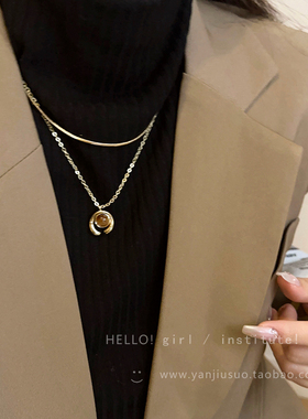 时尚高级小众秋冬气质双层项链