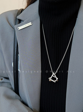 简约正方形组合式百搭网红款项链