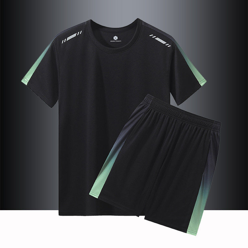 凯乐石薄荷运动套装男夏季跑步健身宽松速干衣t恤两件套短袖短裤