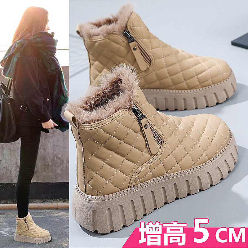 蜘蛛王雪地靴女2025新款冬季加绒加厚马丁靴子短靴女鞋百搭防滑学