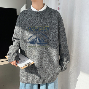 ！秋冬加厚品质毛衣男日系大码针织衫百搭学生上衣M216P45图片