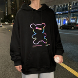 ！七彩反光连帽卫衣男潮牌夜光港风大码上衣外套WY203P45，男装卫衣，电商B220