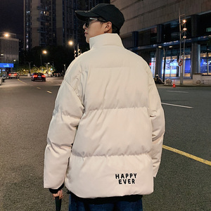 ！冬季加厚立领棉衣男简约保暖棉服字母刺绣外套Y222P115图片