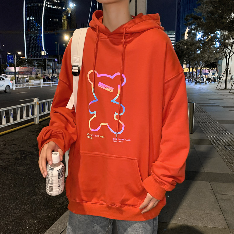 ！七彩反光连帽卫衣男潮牌夜光港风大码上衣外套WY203P45,男装卫衣,电商B220