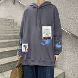 ！点击6.5%早秋男士连帽卫衣港风宽松大码外套WY301P38控58，男装卫衣，电商B220