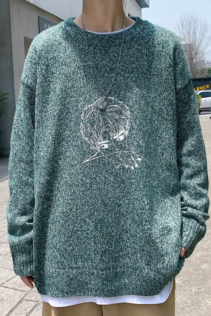 主推！秋冬加厚毛衣男宽松港风ins圆领毛线百搭针织衫M201P45控68,男装针织衫/毛衣,电商B220