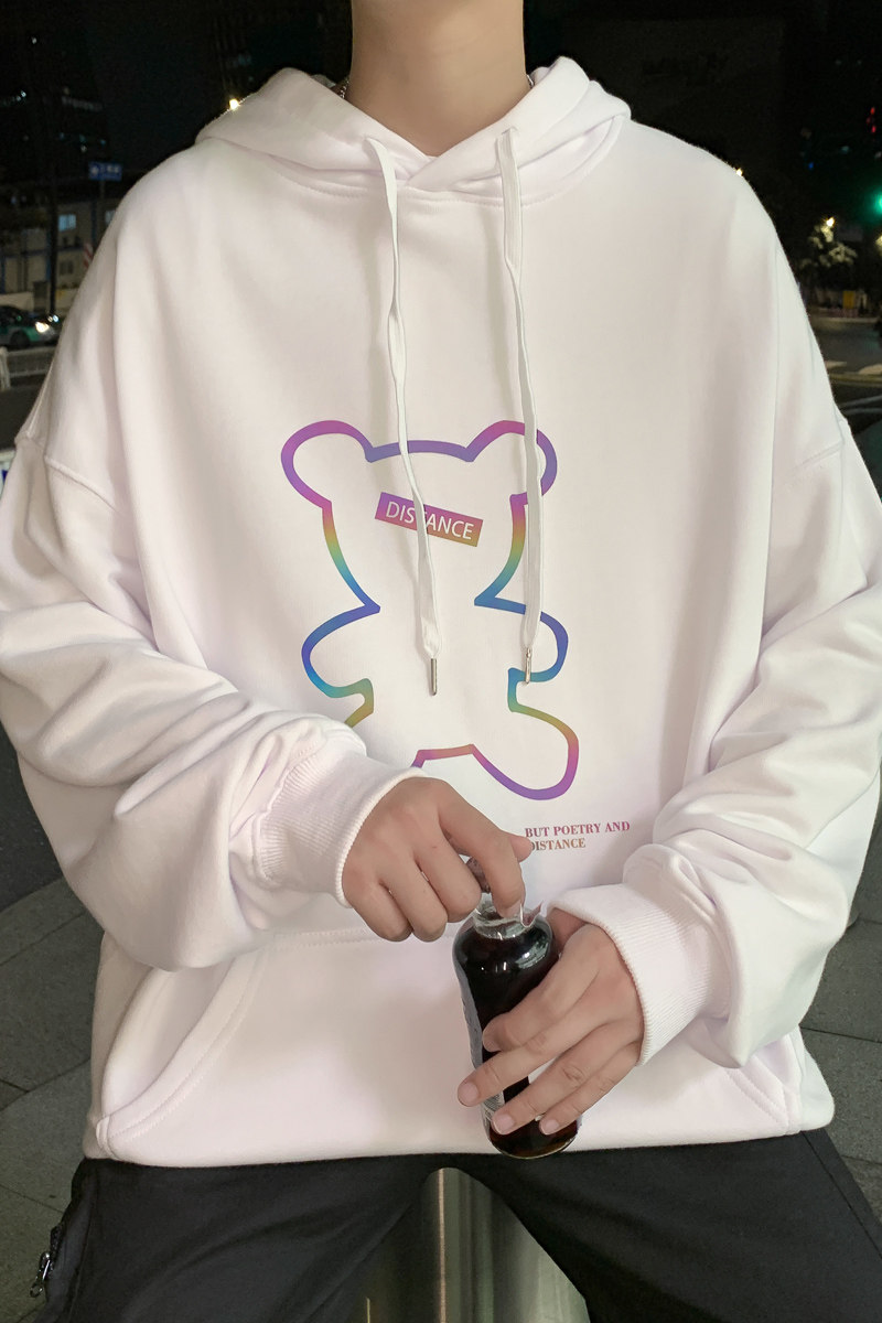 ！七彩反光连帽卫衣男潮牌夜光港风大码上衣外套WY203P45,男装卫衣,电商B220