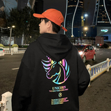 ！秋季潮牌个性七彩反光卫衣男潮流休闲帅气连帽外套WY202P45，男装卫衣，电商B220