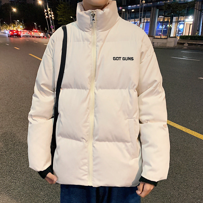 ！冬季加厚立领棉衣男简约保暖棉服字母刺绣外套Y222P115图片