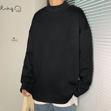 ！秋季纯色半高领卫衣男青少年港风宽松大码打底衫WY400P25，男装卫衣，电商B220