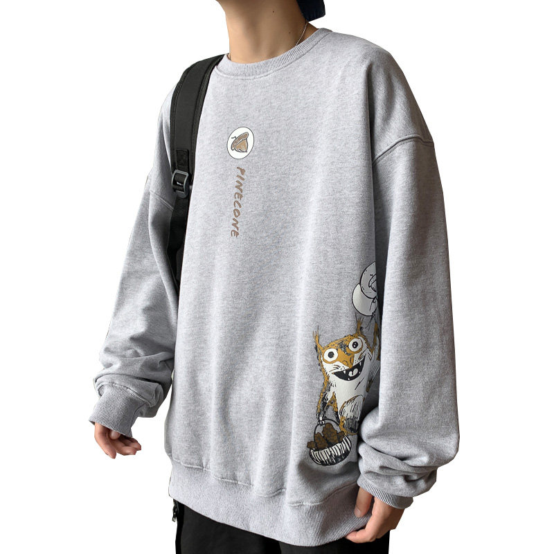 ！秋冬港风日系大码印花圆领卫衣长袖时尚学生衣服WY103P30,男装卫衣,电商B220