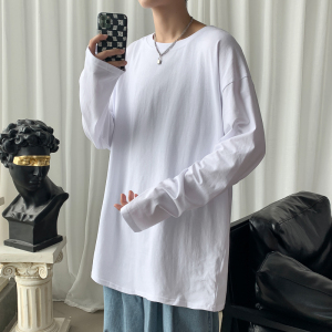 大货！纯棉20新款情侣纯色长袖T恤男女士打底衫体恤B220-TX01P20图片