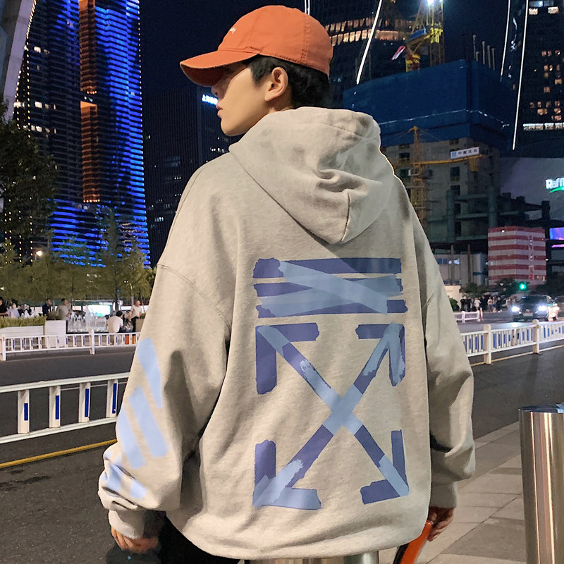 ！秋冬加绒加厚连帽卫衣男潮牌港风保暖外套WY236P45加绒P55,男装卫衣,电商B220