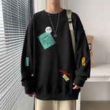 ！点击6.8%早秋男士圆领卫衣港风印花百搭大码WY106P30控48，男装卫衣，电商B220