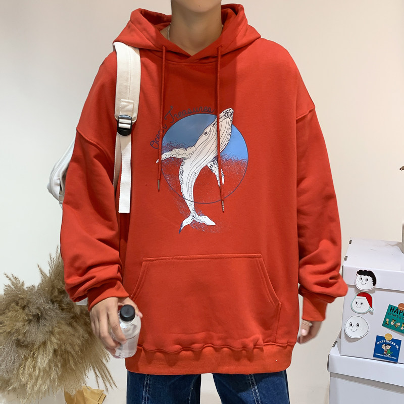 ！秋季新款潮牌个性印花卫衣男潮流休闲连帽外套WY205P38,男装卫衣,电商B220