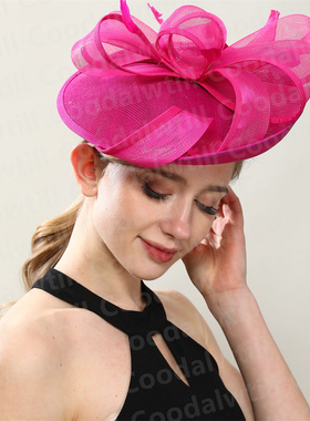 欧美宴会小礼帽优雅名媛礼服帽子女士演出羽毛头饰fascinator hat