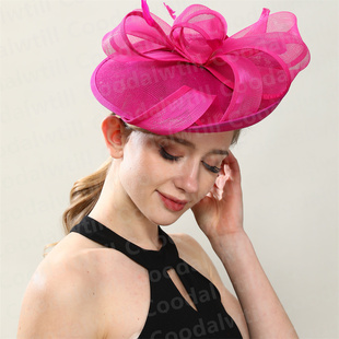 欧美宴会小礼帽优雅名媛礼服帽子女士演出羽毛头饰fascinator hat