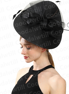 优雅气质羽毛头饰女士表演演出发饰名媛复古礼帽fascinator hat