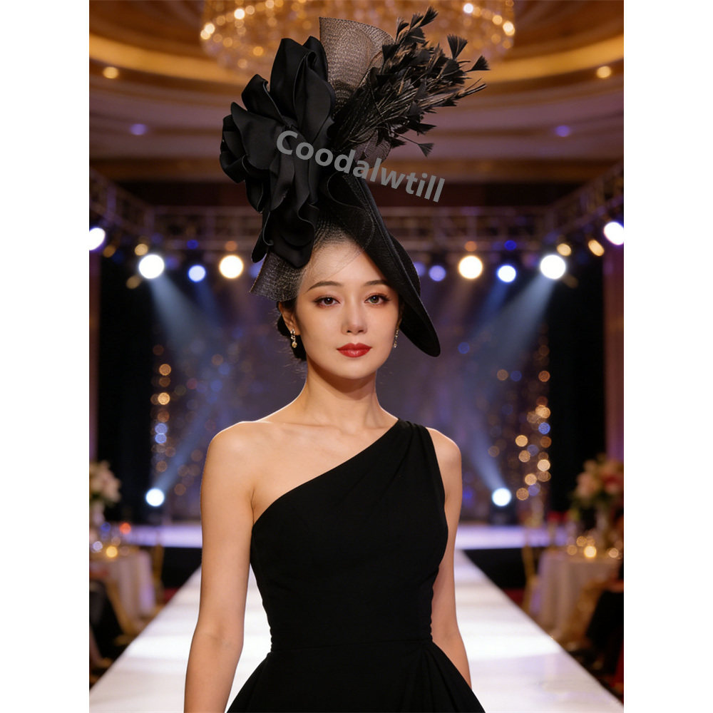 夸张时尚大花礼帽走秀舞台表演发饰模特T台走秀礼帽欧美宴会发饰