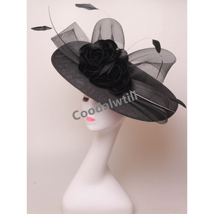 夸张走秀大帽檐礼帽团队演出表演头饰新娘婚纱礼服帽子发箍发夹