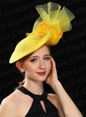 新款舞蹈演出头饰舞台表演配饰演出走秀花朵礼帽fascinator hat