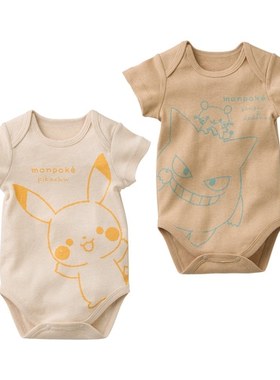 预售 monpoke 口袋妖怪 咚咚 耿鬼 婴幼儿半袖连体衣套装 70-80cm