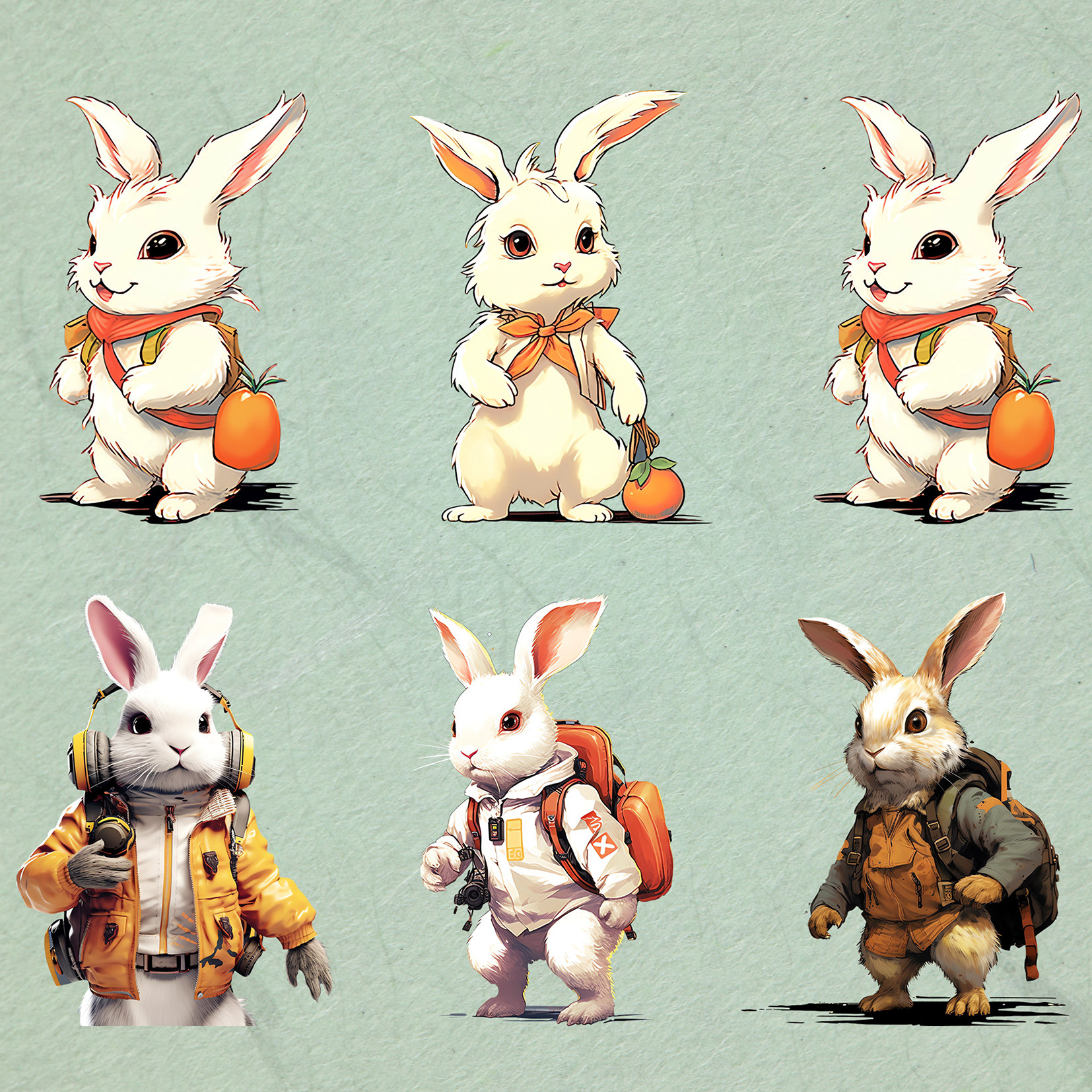 可爱卡通月球兔子衣服热转印烫画印花贴服装辅料印花贴纸