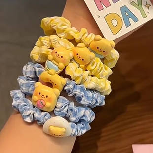 黄油果酱 可爱小熊小肠发圈女高级感皮筋头绳发饰头饰大肠圈发圈