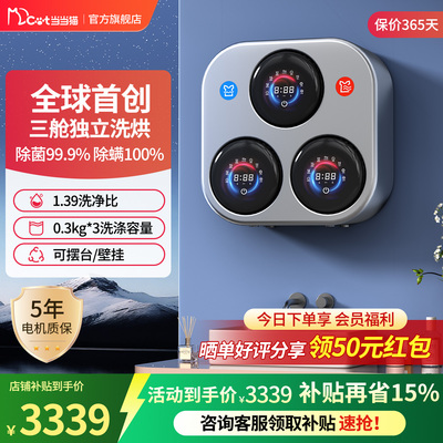 壁挂式三桶内衣裤洗衣机全自动洗脱烘一体机迷你小型洗袜子专用