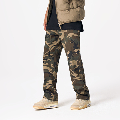 YORAINBOW复古水洗迷彩牛仔裤