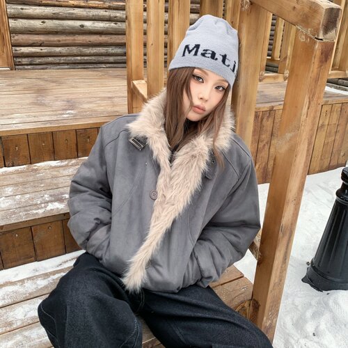 YORAINBOW冬季座山雕毛领棉服