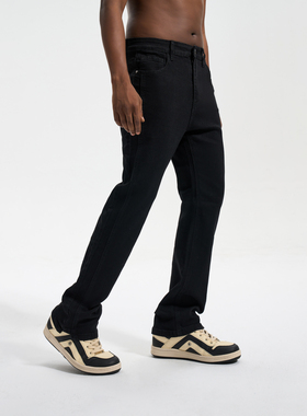 YORAINBOW 美式高街潮流弹力牛仔裤男夏季微喇修身显瘦直筒长裤女